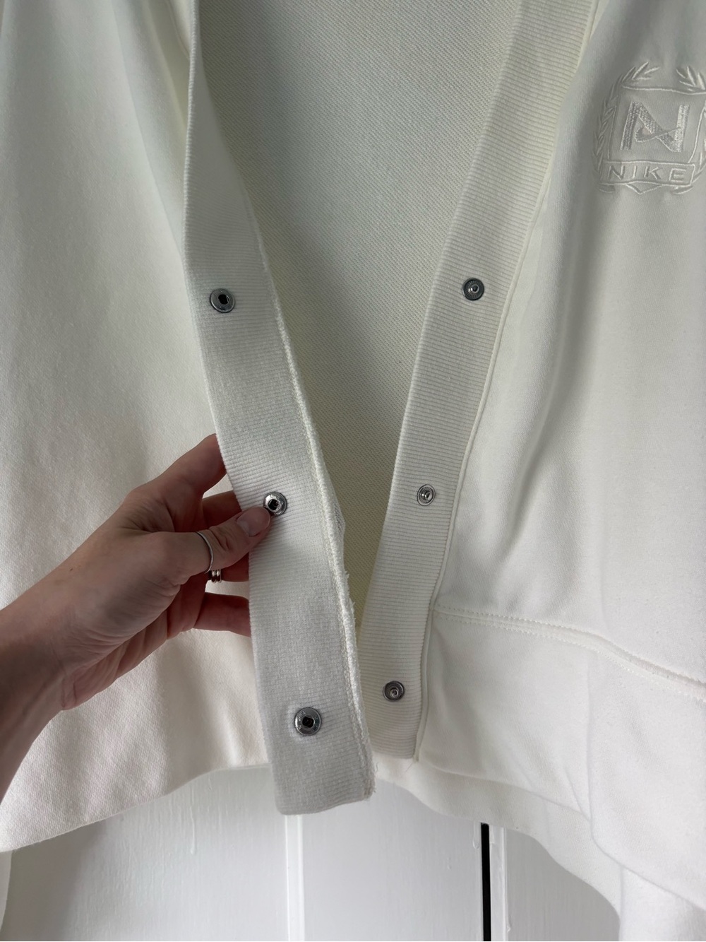 Nike Sportswear Over-Oversized Fleece Cardigan Sail White FZ4735-133 - Picture 6 of 7